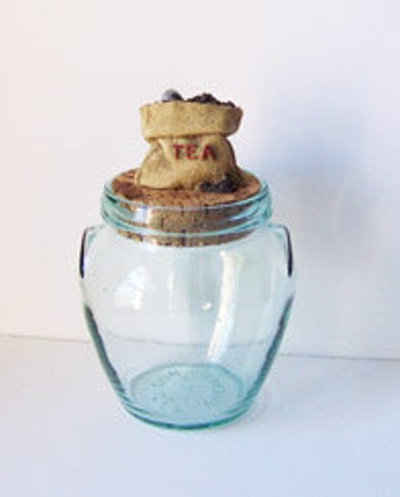 Tea Bag or Loose Tea Glass Storage Jar