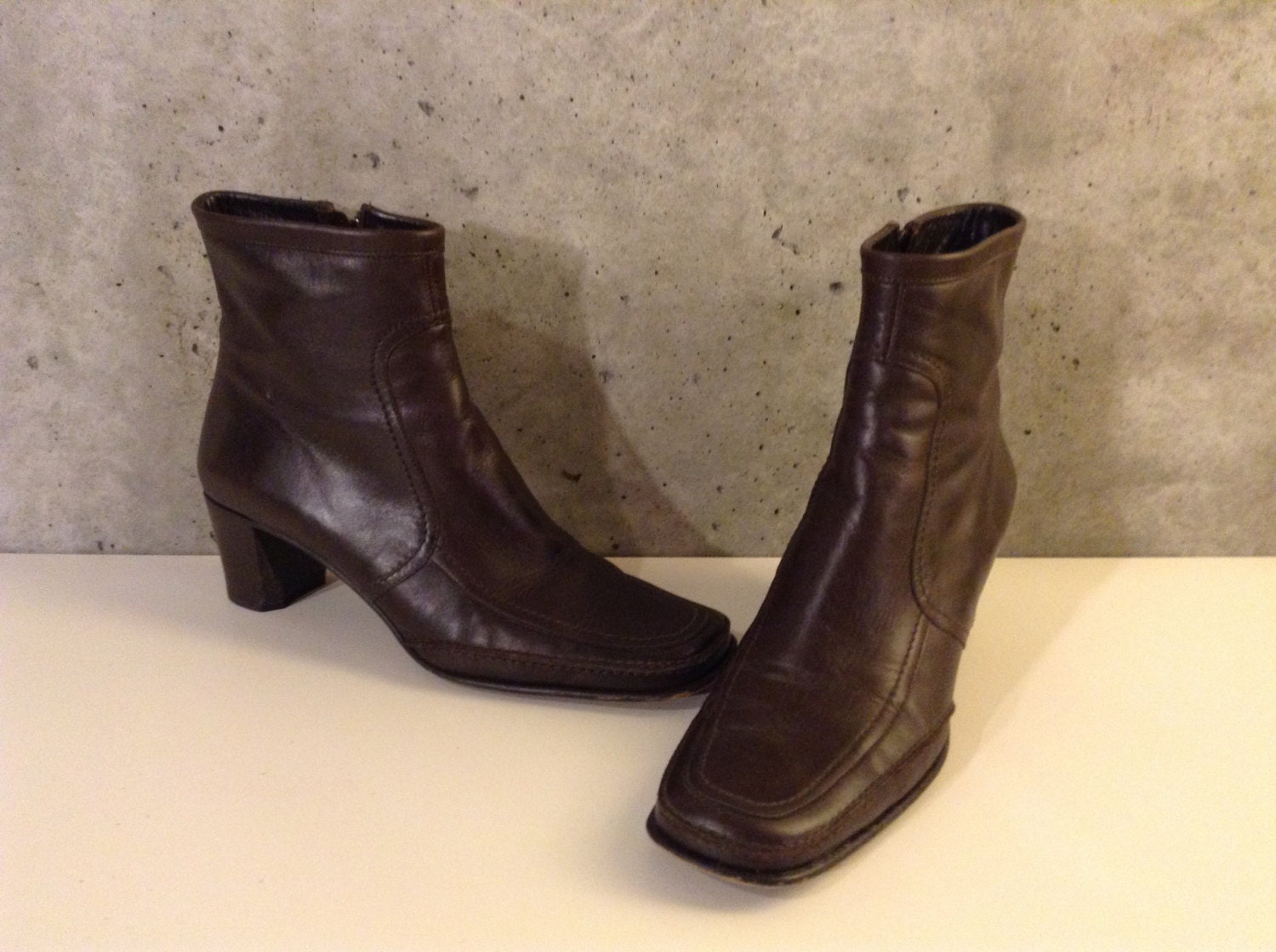Vintage Ankle Boots- Women- Designer- – Brown Leather- -Size 8.5 US ...