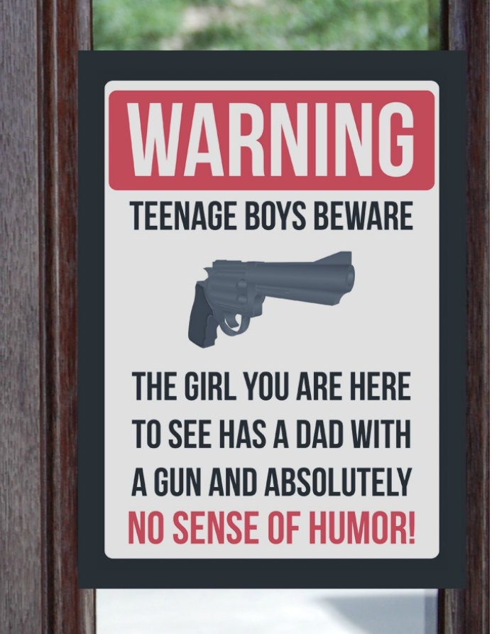 Dad of a Teenage Girl Protective Father Home Decor Gun Rights