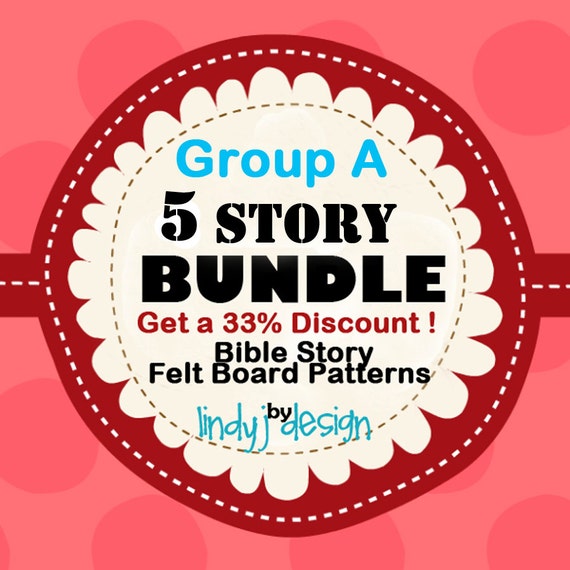 5 BIBLE Stories for Flannel/Felt Board .pdf Pattern BUNDLE 33%