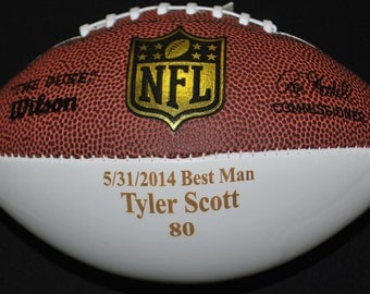 Engraved "Mini" Football for Wedding Party Gift