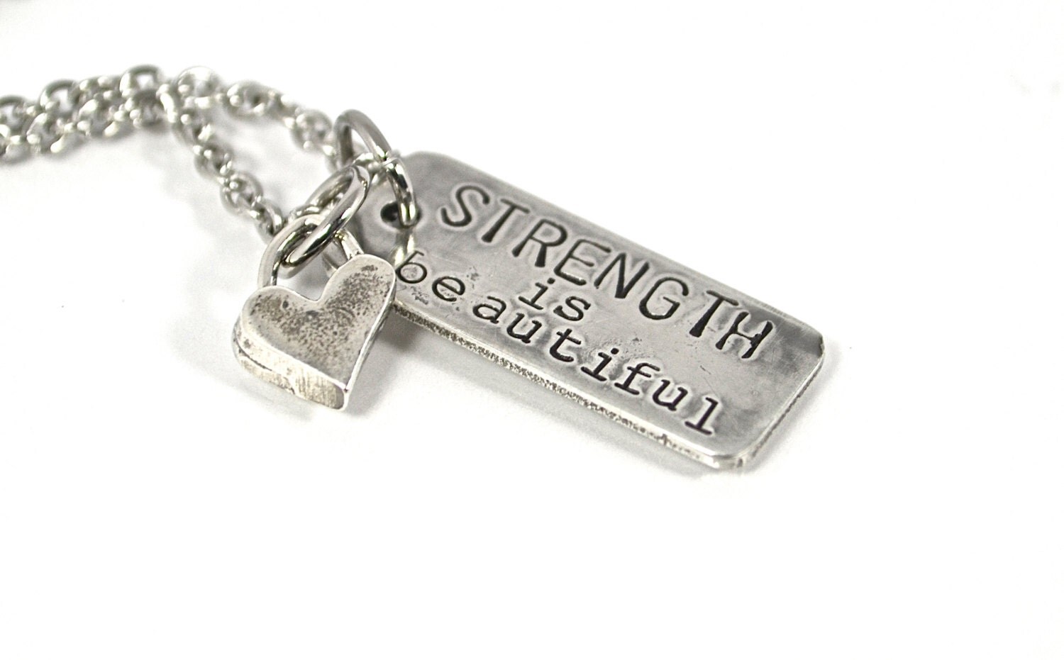 Fitness Jewelry STRENGTH Is Beautiful Workout Necklace With