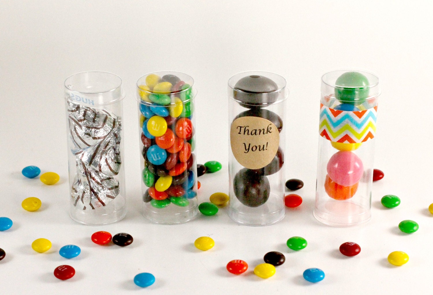 12 Clear Plastic Candy Tubes Small Gumball Tube by PBCSupplies