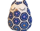 Crochet Pattern - Maggie the African Flower Owl Pillow