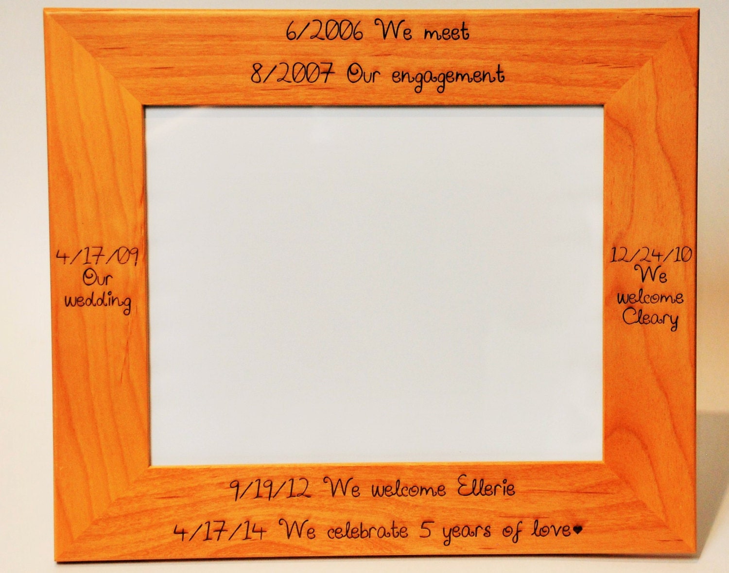 5x7 Laser Engraved Wooden Picture Frame Custom picture frame