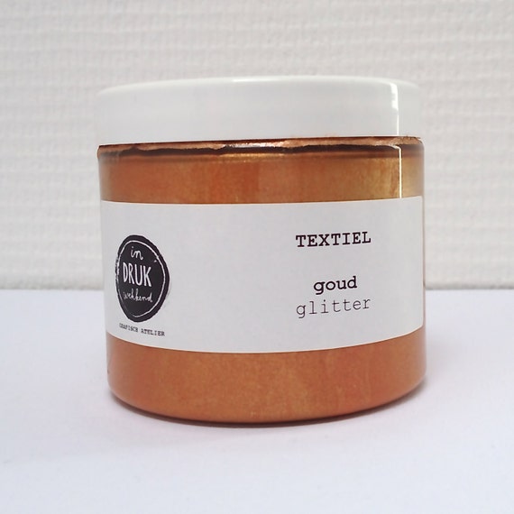 Textile Screen Printing Ink gold glitter by Indrukwekkend on Etsy