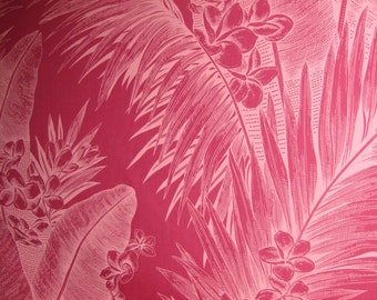 Hawaiian Fabric - Pink Bananna Leaf Design