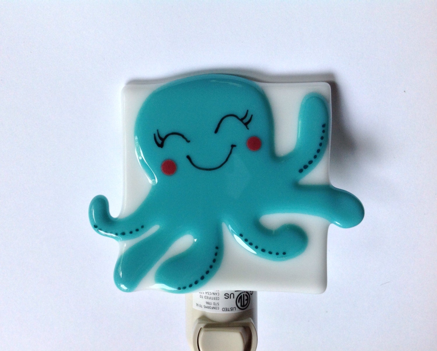 Fused Glass Under the Sea Octopus Night Light by LaGlasSea on Etsy