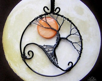 MADE TO ORDER: Nightmare Before Christmas Inspired Tree of Life Wire Wrapped Pendant Jewelry