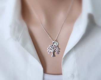 Personalized Sterling Silver Tree of Life Necklace