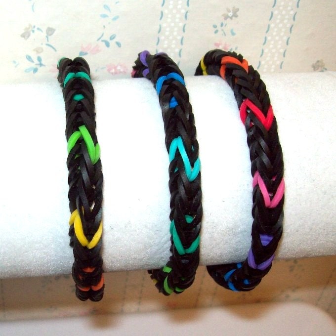 Rainbow Loom Rubber Band Bracelet Set MultiColors and Black