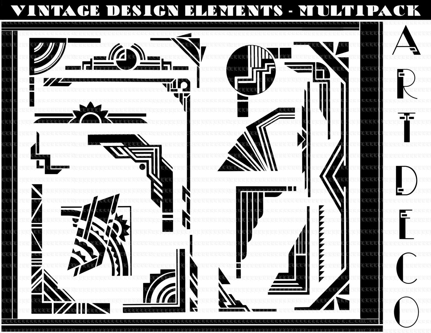 Art Deco Borders. Art Deco Design Elements. Art Deco Clip Art