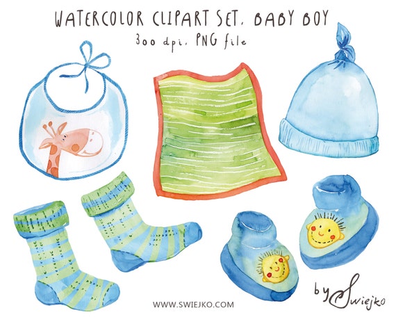 Download Watercolor Clip Art Watercolor Baby Set Baby Boy Clipart