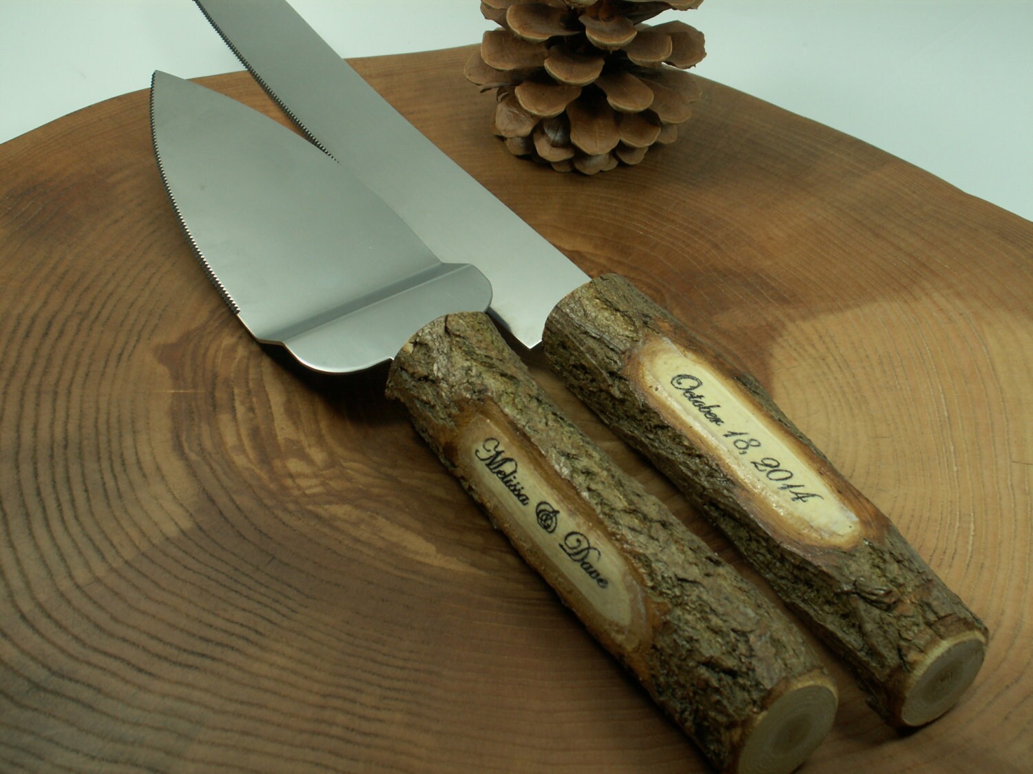 Rustic Old cake knifecake serving set rustic wedding