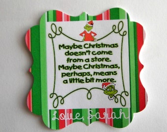 20 Personalized Christmas Labels Christmas Stickers Grinch Gift Tags