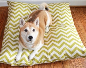FREE SHIPPING SALE Your Color Choice - Large Dog Bed Cover- Chevron - Washable - Made to order in 2 weeks- Recycle Your Old Pillows