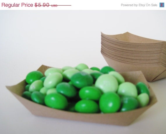 15% off - 50 Small Kraft Heavy Paper Food Tray for Parties, Showers or Wedding Il_570xn