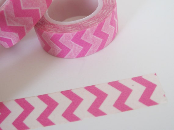 Hot Pink Chevron pattern Washi Tape - 11 Yards / 10 Meters #S47 Il_570xn