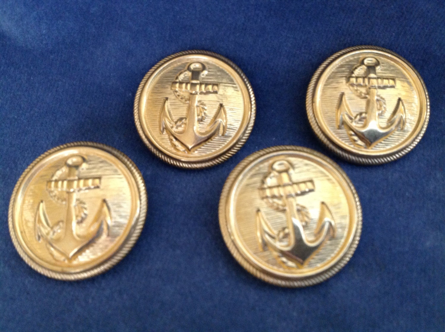 Coat Buttons. Gold anchor buttons. Size 1 1/8 28mm.