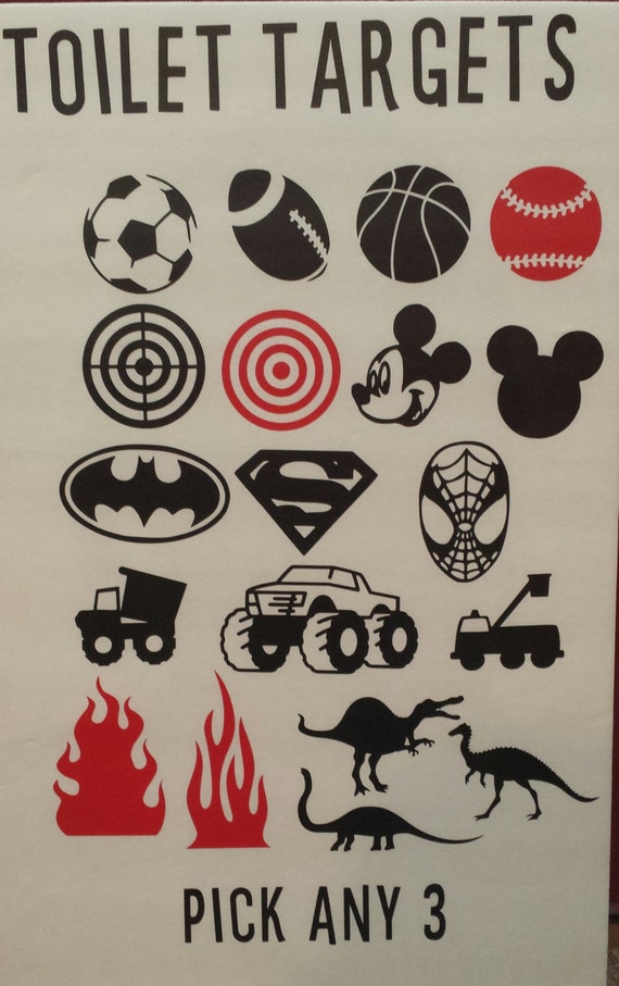 Taking Aim Toilet Targets Set of 3 Potty Training decals 2.5