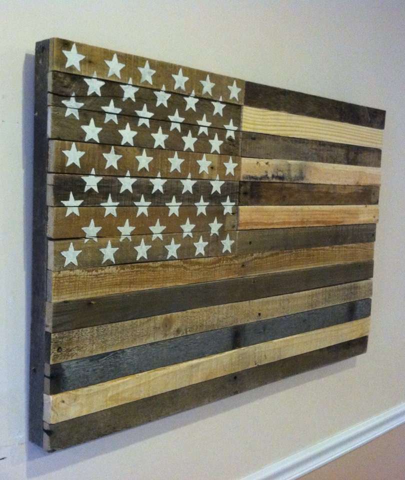 Reclaimed pallet american flag hanging wall art 38 long