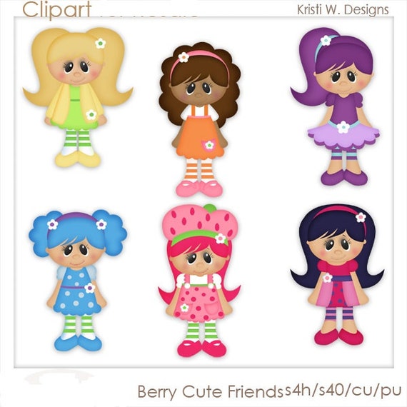 Items similar to DIGITAL SCRAPBOOKING CLIPART - Berry Cute Friends on Etsy