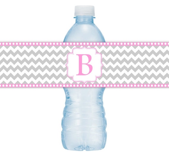 Wedding Water Bottle Labels, Monogram Water Bottle Labels  CUSTOM 