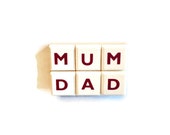 MUM & DAD handmade magnets set of 2 reworked board games natural white retro gift
