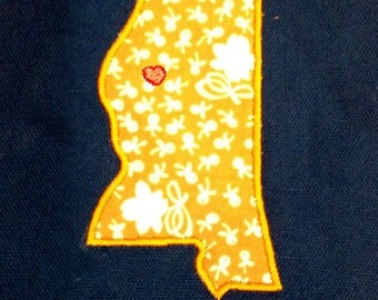 Mississippi appliqué and embroidery design in 7 styles and sizes. Buy this state (Mississippi) - get any state free