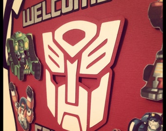 Rescue Bots Birthday Door Sign