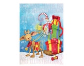 80% OFF Printable Christmas cards DIY instant download - Rudy's pulling fairy and sleigh AMB-609 Il_170x135