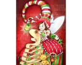 80% OFF Printable Christmas cards DIY instant download - Fairy checking Santa's naughty list AMB-614 Il_170x135