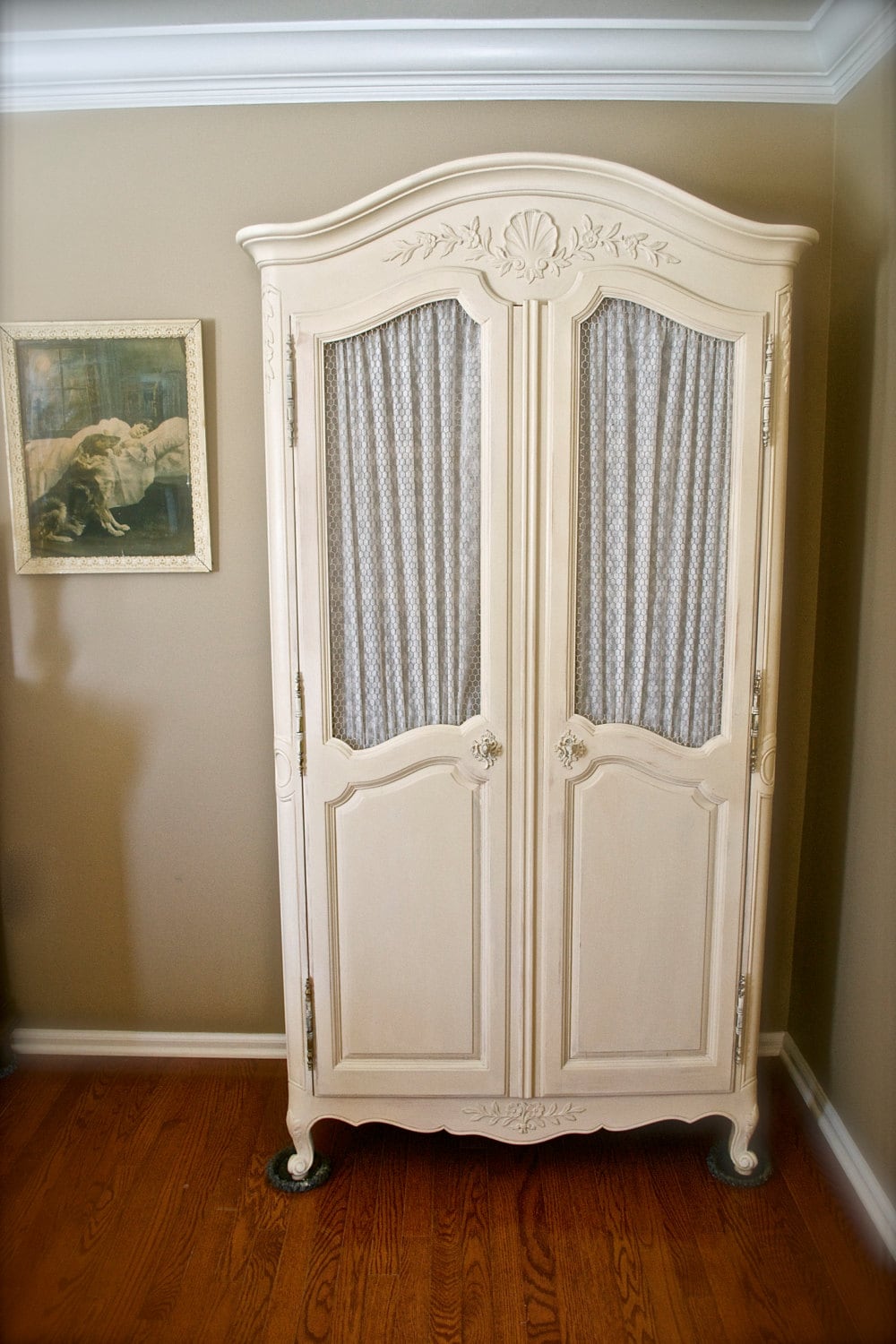 Vintage shabby chic french armoire by TheYardleyCottage on Etsy