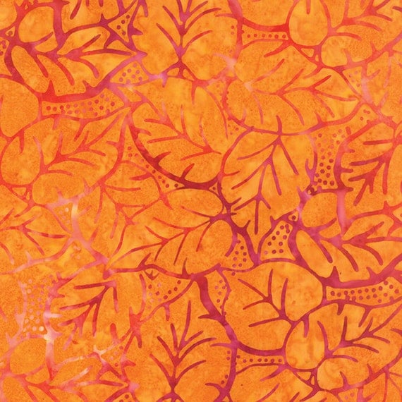 Orange Batik Fabric Catalina Batik For Moda Fabrics