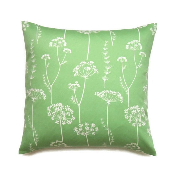 Floral Pillow 18x18 Pillow Cover Green Decorative by ThePillowToss