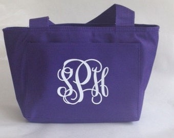 Monogram Lunch Tote - Personalized Lunch Bag - Back to School - Insulated Lunch Box