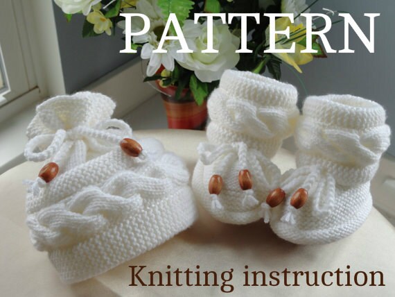 P A T T E R N Knitting Baby Set Baby Shoes Knitted Baby Hat Pattern Baby Booties Baby Boy Baby Girl Pattern ( PDF file )