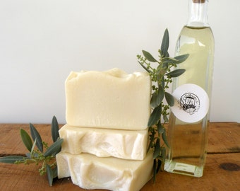 100% Olive Oil Soap for Sensitive Skin Unscented Handmade Soap.