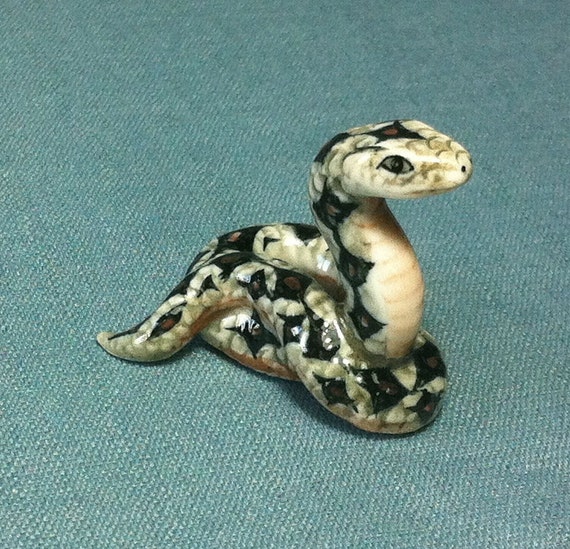 Miniature Ceramic Snake Reptile Cobra Mini Animal Cute Little