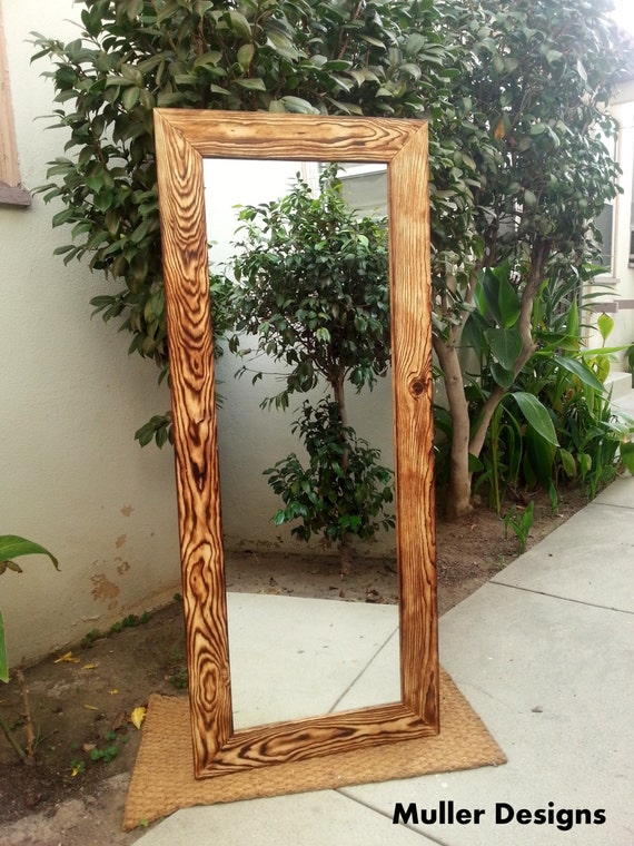 Mirror 535 x 225 rustic mirror / floor mirror / by MullerDesignss