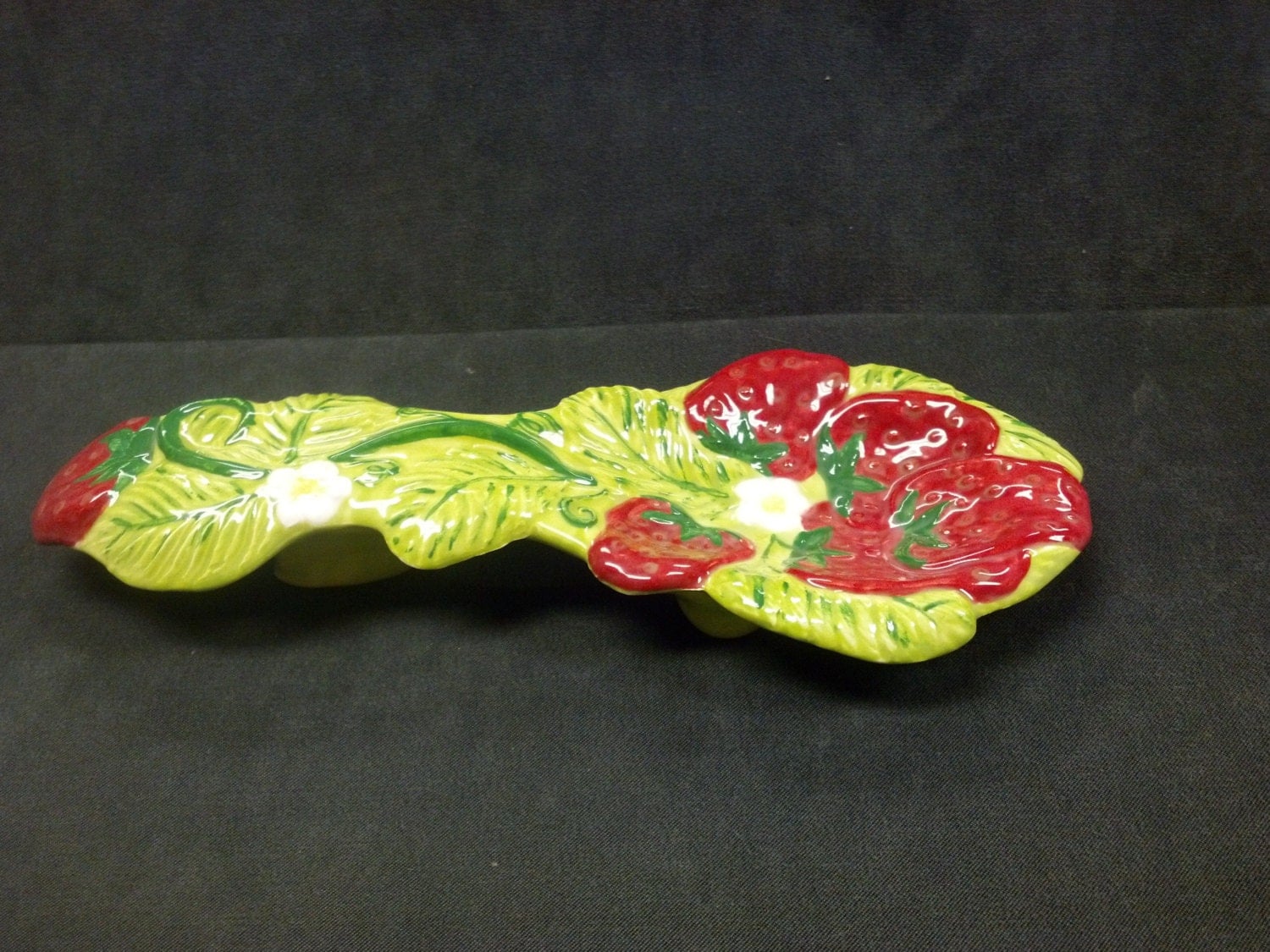 Hand Painted Ceramic Strawberry Spoon Rest