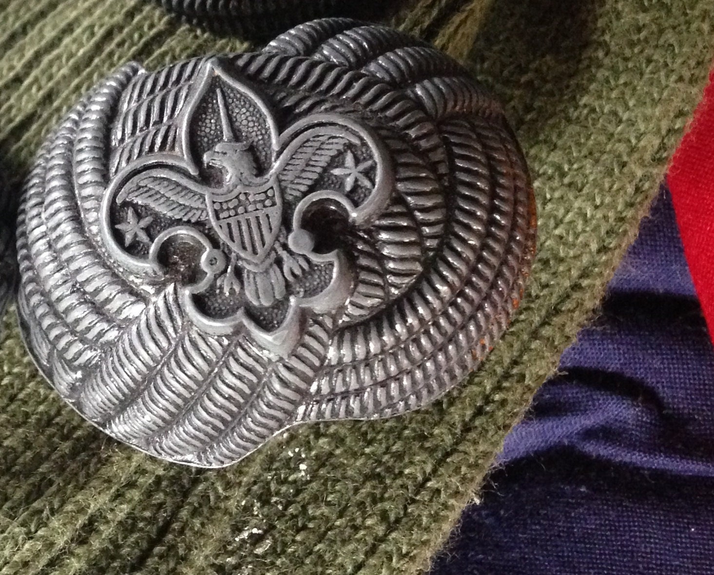 Boy Scout neckerchief tie slide vintage 1940s