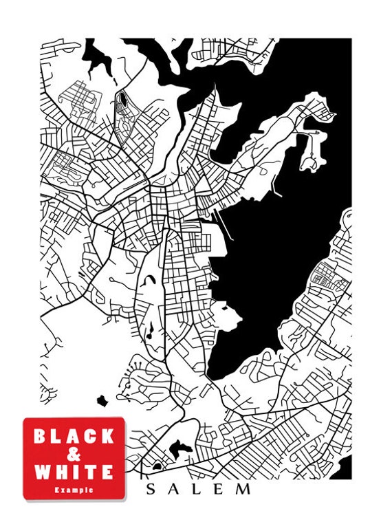 Salem Map Massachusetts Poster Print