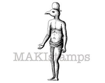 Egyptian rubber stamp / Egyptian statue of a god ( Horus ) / Unmounted rubber stamp (130806)