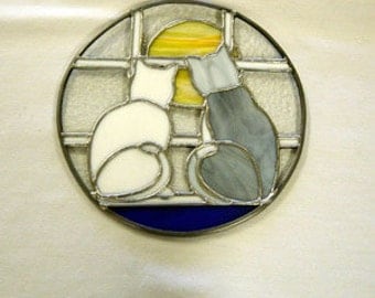 Stained Glass Cats Suncatcher
