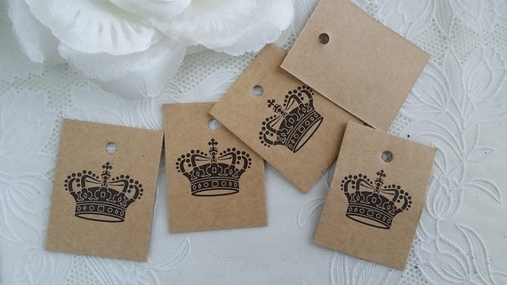 30pc 4x3cm gift card price tag royal crown by MissVirgocraftsupply