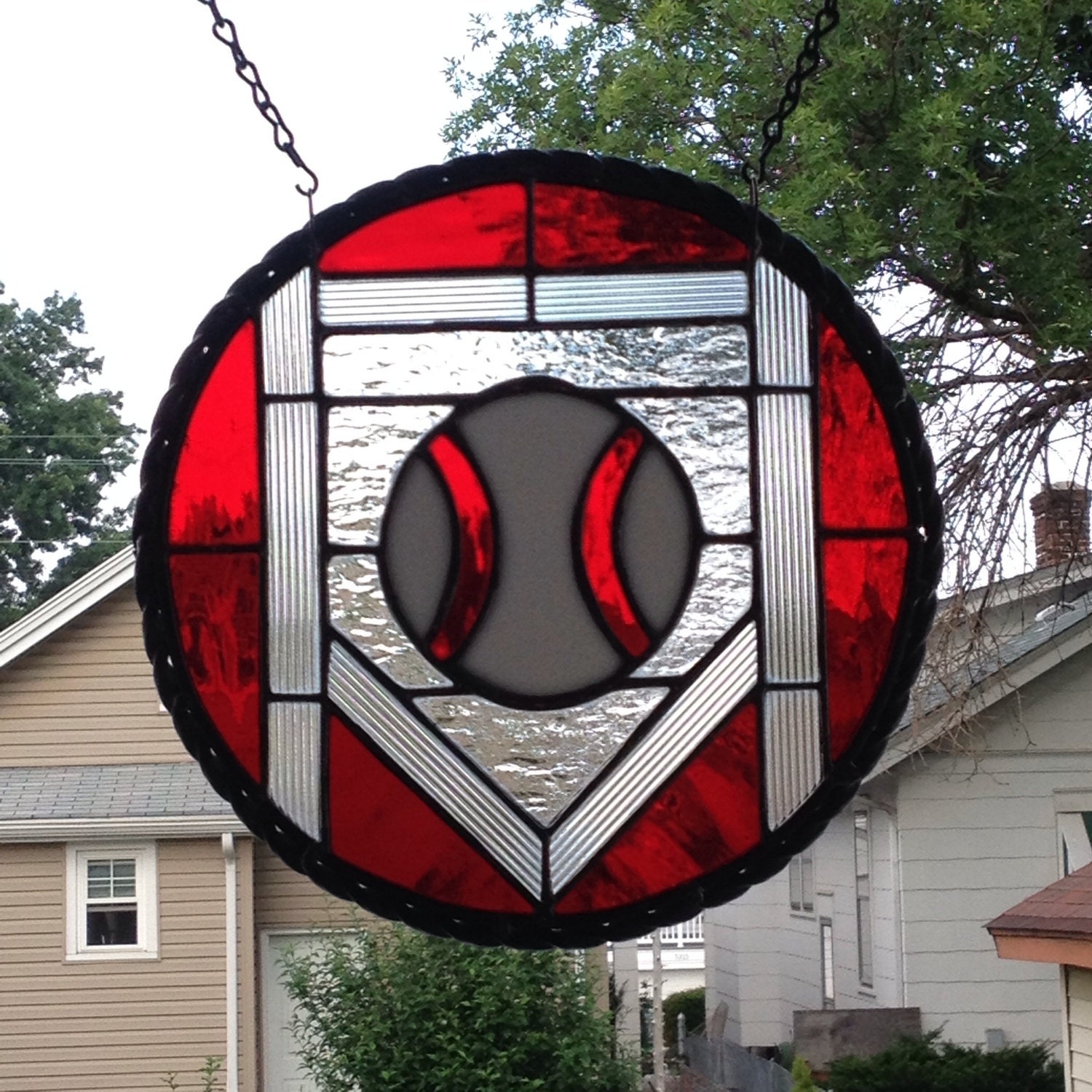 Baseball stained glass by RyansStainedGlass on Etsy