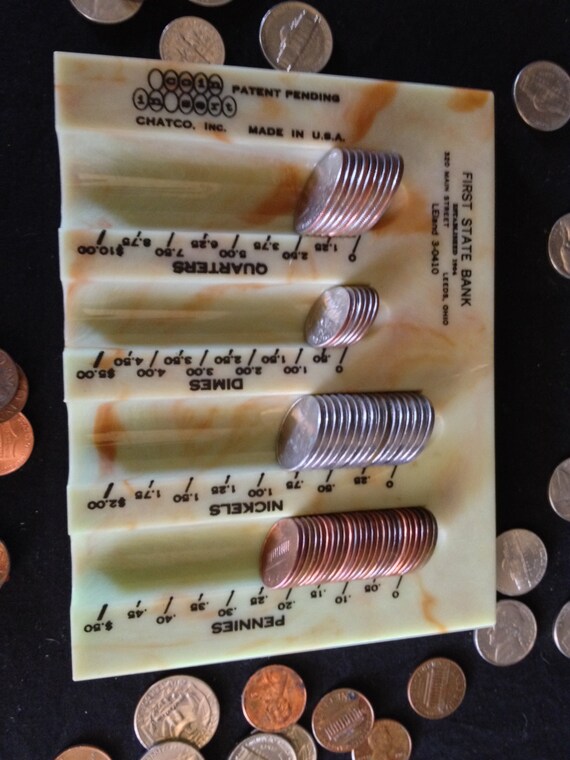 Vintage Bank Coin Sorting and Counting Tray