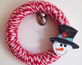 Candy Cane Snowman Yarn Wreath Il_170x135