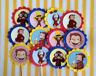 Curious George cupcake toppers